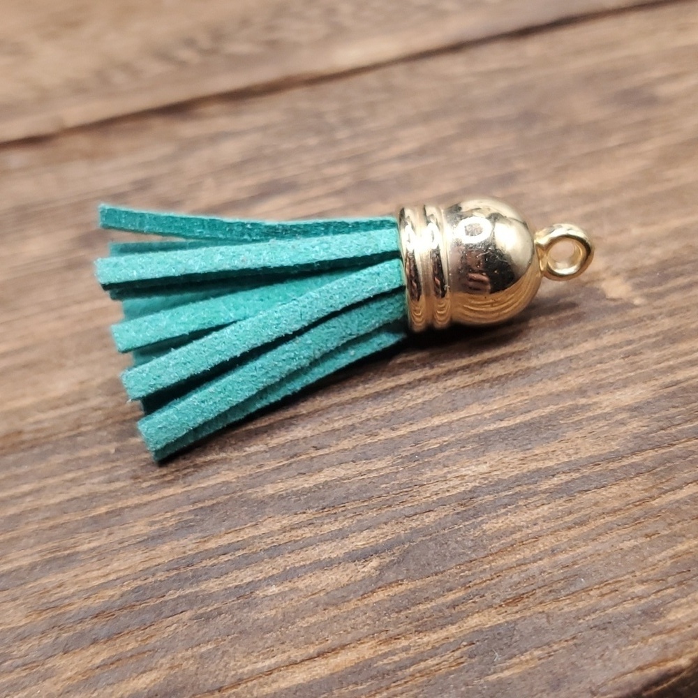 Blue Suede Tassel Pendant P102‎